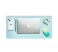 Large Reversible Double Sided Premium Leather Look Mat 30cm x 60cm Teal (Aqua & Baby Pink)