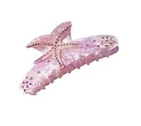 Large Rhinestones Embellished And Starfishes Hair Clip For Women Practical Acrylic Accessory Perfect For Parties Weddings And Everyday Styling Starfishes Shaped Clip