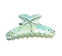 Large Rhinestones Embellished And Starfishes Hair Clip For Women Practical Acrylic Hair Accessory For Parties Weddings And Everyday Styling Acrylic Clip