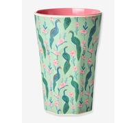 Large RICE melamine PEACOCK POWER beaker, 400 ml mint green