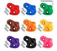 Large Rock Climbing Holds, 9 Pack Climbing Wall Grips for Kids, Indoor Outdoor Climbing Accessories Set with Hardware for Kids Climbing Frames, Tree Houses, Playroom and Adult Courses, Multicolor