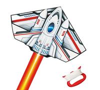 Large Rocket Kite, Single Line Kite Colorful Kite with Long Tail Beginner Beach Kite with Winding Handle and Line Beach and Outdoor for Kids and Audlts Beach Park Games Activities