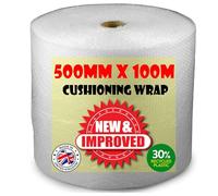 Large Roll of Bubble Wrap 500mm x 100m - Air Bubbles Packaging for House Moving & Packing Storage Boxes