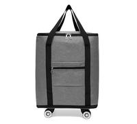 Large Rolling Duffle Bag with 360° Spinner Wheels - Heavy-Duty Waterproof Travel Luggage Convertible to Shoulder Backpack, Trolley Bag for Men Women, Carry-On Suitcase for Airplane, Moving(Gray,S)