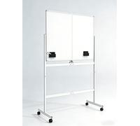 Large Rolling Magnetic Whiteboard on Wheels, 48" x 32" Double-Sided Mobile White Board with Stand, Portable Standing Dry Erase Board Easel with Lockable Wheels for Home Office Classroom School White