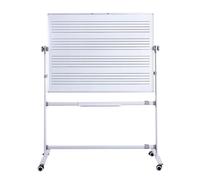 Large Rolling Music Staff Whiteboard, Double Sided Magnetic White Board on Wheels - Aluminium Frame and Stand - Reversible Design
