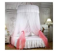 Large Romantic Princess Dome Mosquito Net Color Gradient Lace Dome Bed Canopy Nets Hanging Curtains for Double/Single/King Size Bed Adult Bedroom Kids Rooms Wedding Rooms (Pink)