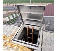 Large Roof Access Hatch, Roof Hatch Steel Anti-Theft Door, 304 Stainless Steel Roof Security Door, Basement Exit Cover Manhole Lid with Pneumatic Hydraulic Support Rod(80cm/31.5in)