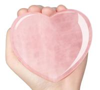 Large Rose Quartz Crystal Heart - 60mm x 60mm, Natural Pink Heart Shaped Stone for Love, Heart Love Healing Crystals Gifts for Women on Valentine's Day, Birthdays, and Thanksgiving