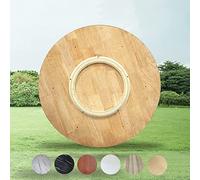 Large Rotating Serving Tray - 360° Roundfor Dining Table - Wood Turntable for Sharing Foods - Ideal for Weddings Hotels Kitchen - Available in 50 60 80 100 cm (Color: White-A)