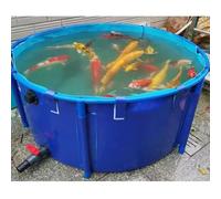 Large Round Above Ground Fish Pond with PVC Liner & Sturdy Frame - Ideal Aquarium Holding Tank for Koi, Goldfish & Aquatic Life