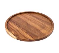 Large Round Acacia Wood Tray Coffee Table Wood Plate Wooden Appetizer Charcuterie Board Rustic Farmhouse Candle Holder Vintage Style Jewelry Plate Decorative Wooden Serving Tray 25 cm