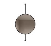 Large Round Bathroom Mirror - Customizable Hanging Vanity Mirror with Metal Frame - 50cm Decorative Black Rod Mirror for Chic Home Décor and Modern Style