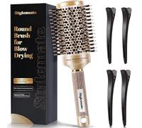 Large Round Brush for Blow Out, (2.7 Inch, 65mm Barrel) Nano Thermal Ceramic & Ionic Tech Round Barrel Roller Hair Brush with Boar Bristles for Blow Drying and Styling