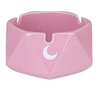 Large Round Ceramic Ashtray - Cute Ornament for Home, Office, Indoor Decor - 4x4x2.5 inch (Pink)