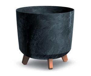 Large Round Concrete Look Plastic Planter Flower Pot Indoor Outdoor With Legs