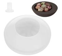 Large Round Container Mold, Irregular Silicone Mold for Resin Concrete Bowl, Succulent Planter, Jewelry Candle Holder with Hole Puncher for DIY Plaster Candle Pot Making