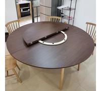 Large Round Foldable Table Top No Legs, Wood Round Foldable Table Top with Smooth Plastic Track, Portable Extender for Indoor Outdoor & Family Gatherings(1.4m)