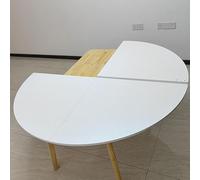 Large Round Foldable Table Top, No Legs Wood Round Table Top, 4-Fold Foldable Rounds Tables Top Extender, Catering Banquet Party Conference Desk(White B,55.1in/140cm)