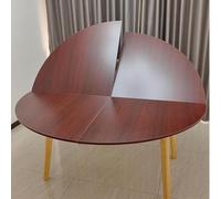 Large Round Foldable Table Top, No Legs Wood Round Table Top, 4-Fold Foldable Rounds Tables Top Extender, Catering Banquet Party Conference Desk(Brown A,71in/180cm)