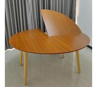Large Round Foldable Table Top, No Legs Wood Round Table Top, 4-Fold Foldable Rounds Tables Top Extender, Catering Banquet Party Conference Desk(Brown B,75in/190cm)