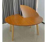 Large Round Foldable Table Top, Wood Round Table Top, Space Saving Foldable Tabletop Extender, No Legs, Catering Banquet Party Conference Table(Brown A,55.1in/140cm)