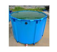 Large Round Frame Swimming Pool Customizable Canvas Fish Pond with Plastic Bracket Foldable Water Tank for Kids Blue Color Size 2x1.2m Ideal for Outdoor Fun