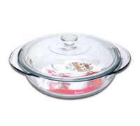 Large Round Glass Ovenware Casserole Dish Pot With Lid Dishwasher Safe