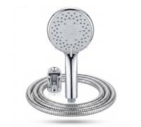 Large Round Handheld Shower Head Set 1.5m Hose High Pressure Multi Spray Chrome Shower Head with Wall Bracket Bathroom Kit