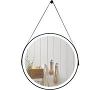Large Round LED Smart Makeup MirrorAntiFog Dimmable 3Color Light WallMounted Bathroom Mirror 40CM Black Design for Perfect Reflections