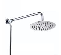 Large Round Overhead Rainfall Shower Head 150mm Ultra-Slim Stainless Steel with 0.5m Flexible Hose and 400mm Wall Mounted Rod in Polished Chrome Modern Waterfall Design Featuring Swivel Joint