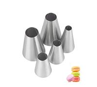 Large Round Piping Nozzles,Piping Nozzle Set for Macarons,Round Frosting Tips Cream Icing Nozzles for Cupcakes Cookies Cake Baking Supplies,5 Pcs