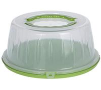 Large Round Plastic Cake Storage Box with Lid Cupcake Caddy Carrier Container (Green)