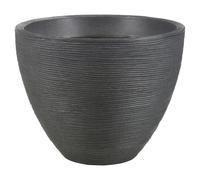 Large Round Plastic Plant and Flower Pot Planter Ribbed Black Grey Cream Garden