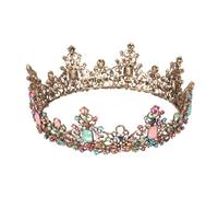 Large round Retro Tiara Crown Alloy Headwear for Women Parties