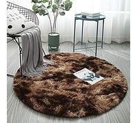 Large Round, Round Area Rugs Solid Super Soft Home Cozy Shaggy Carpet Mat Bedroom Luxurious Furry Floor Pads for Living Room Rug Circular Children Room Nursery,Brown,60cm