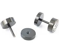 Large Round Stud Earrings Screw Flat Back Disc Stud Earrings Cubic Zircon Earrings,#02