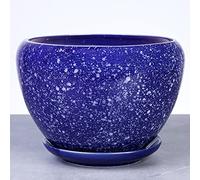 Large Round Succulent Plant Pots Chinese Style Blue Plant Planter Sturdy Flower Pot Modern Decorative Gardening Planter Outdoor Indoor Use Container for All House Plants