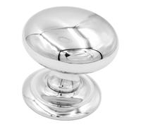Large Round Victorian Centre Door Knob (Round Design) 100x90mm in 2 Finishes (Polished Chrome)