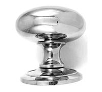 Large Round Victorian Centre Door Knob (Round Design) 100x90mm in 2 Finishes (Satin Nickel)
