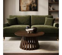 Large Round Walnut Pedestal Coffee Table - Owen