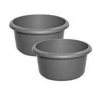 Large Round Washing Up Bowl | 34cm Plastic Sink Bowl | 8 Litre Dish Washing Bowl for Kitchen Sink Protection (2, Cream)