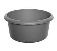 Large Round Washing Up Bowl Dish Washing Washtub, Durable Plastic, Volume: 8 Liter, Size: 34 x 34 x 13 cm, Colors: Black, Grey, Cream. (Grey)