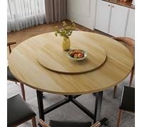Large Round Wooden Serving Tray 24in (60cm) with Marble Texture Ideal for Dining Table Perfect for Entertaining Kitchen and Home Decor Light Walnut Finish