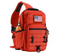 Large Rover Sling Pack Tactical Shoulder Sling Bag Backpack with Bottle Holder Crossbody Chest Bag, Orange, 13L US, Tactical