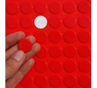 large RUBBER FEET ~ 20mm x 2mm ~ Self Adhesive STICKY PADS Dots STOPPERS Bumpers ~ Furniture Protectors ~ Clear, Black, White, Orange, Red, Blue, Green (40, Red)