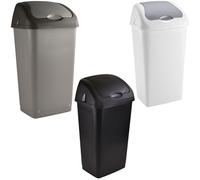 Large Rubbish Waste Swing Bin 60L Set Of 3 Bins for Kitchen Home Office Workplace Indoor & Outdoor (Grey, White & Black)