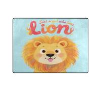 Large Rug 4x5 Comfy Carpet for Room for High Traffic Areas in Living Room, Bedroom (4'x5' Natural)-Just A Girl Who Loves Lion