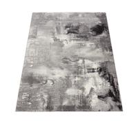 Large Rug Modern Canvas Effect Grey Black White Mottled