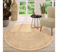 Large Rug Round Handmade Short Pile Monochrome Design Modern